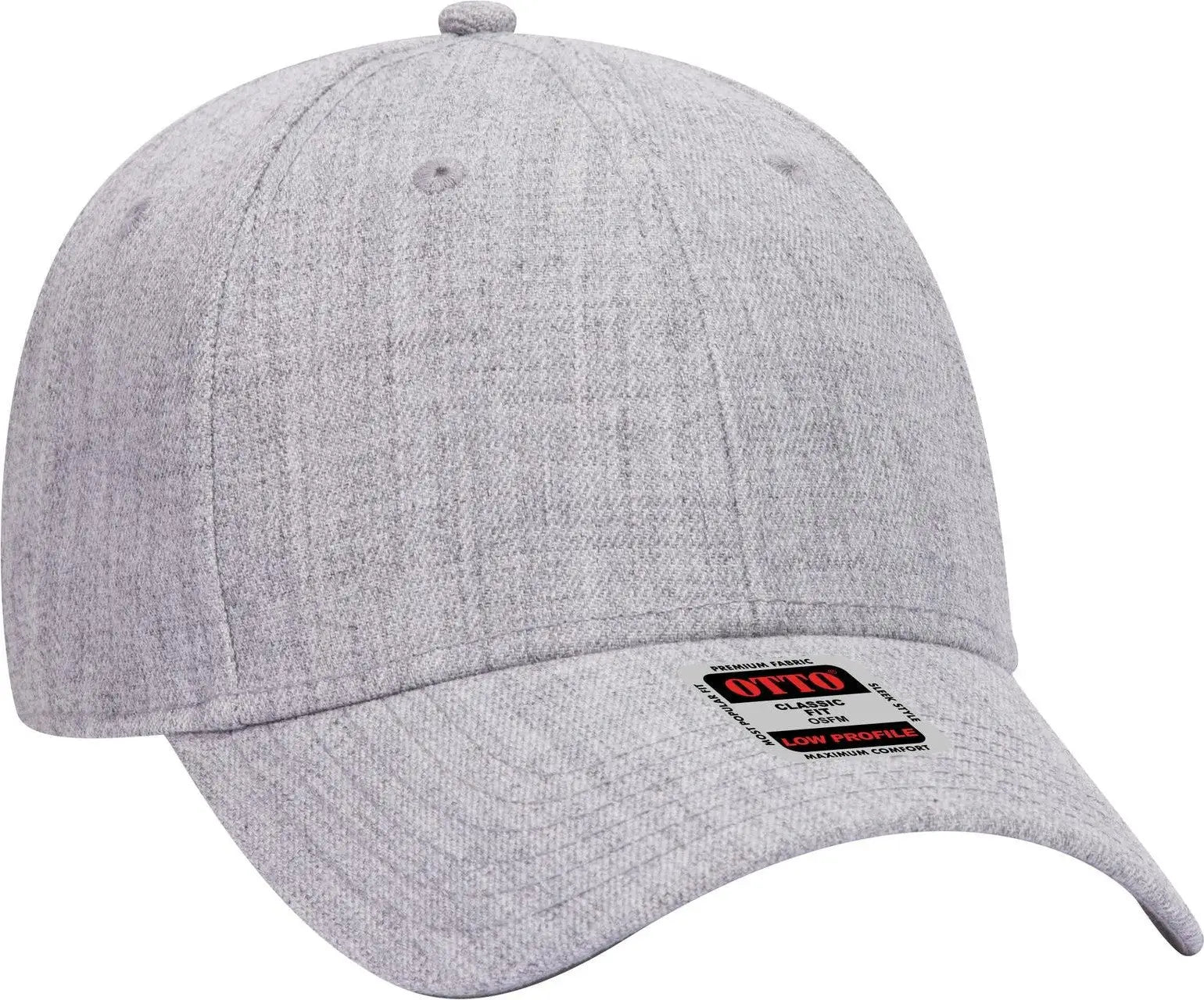 Otto 19-208 6 Panel Low Profile Baseball Cap - Heath. Gray - 1/2’’ - 7 5/8’’