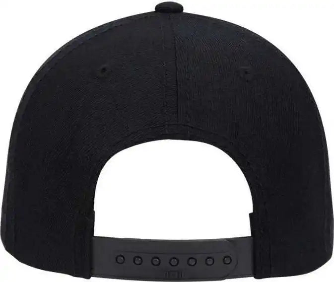 Otto 19-208 Wool Blend Low Profile Pro Style Seamed Front Panel with Full Buckram Cap - Black - one Size Fits Most