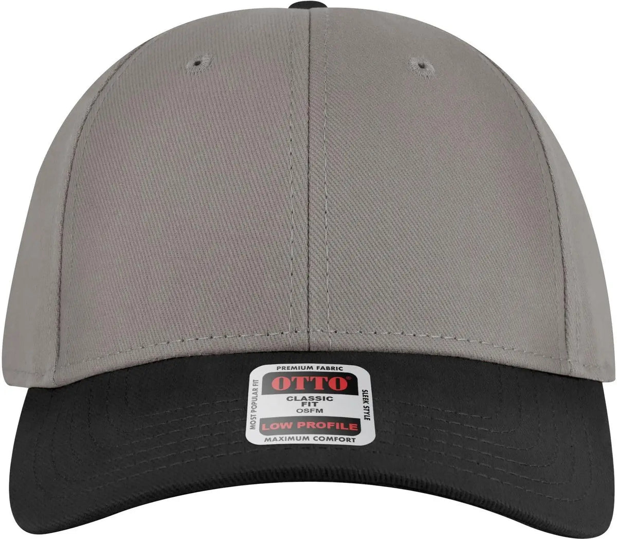 Otto 19-251 6 Panel Low Profile Baseball Cap - Blk/gry - 1/2’’ - 7 5/8’’