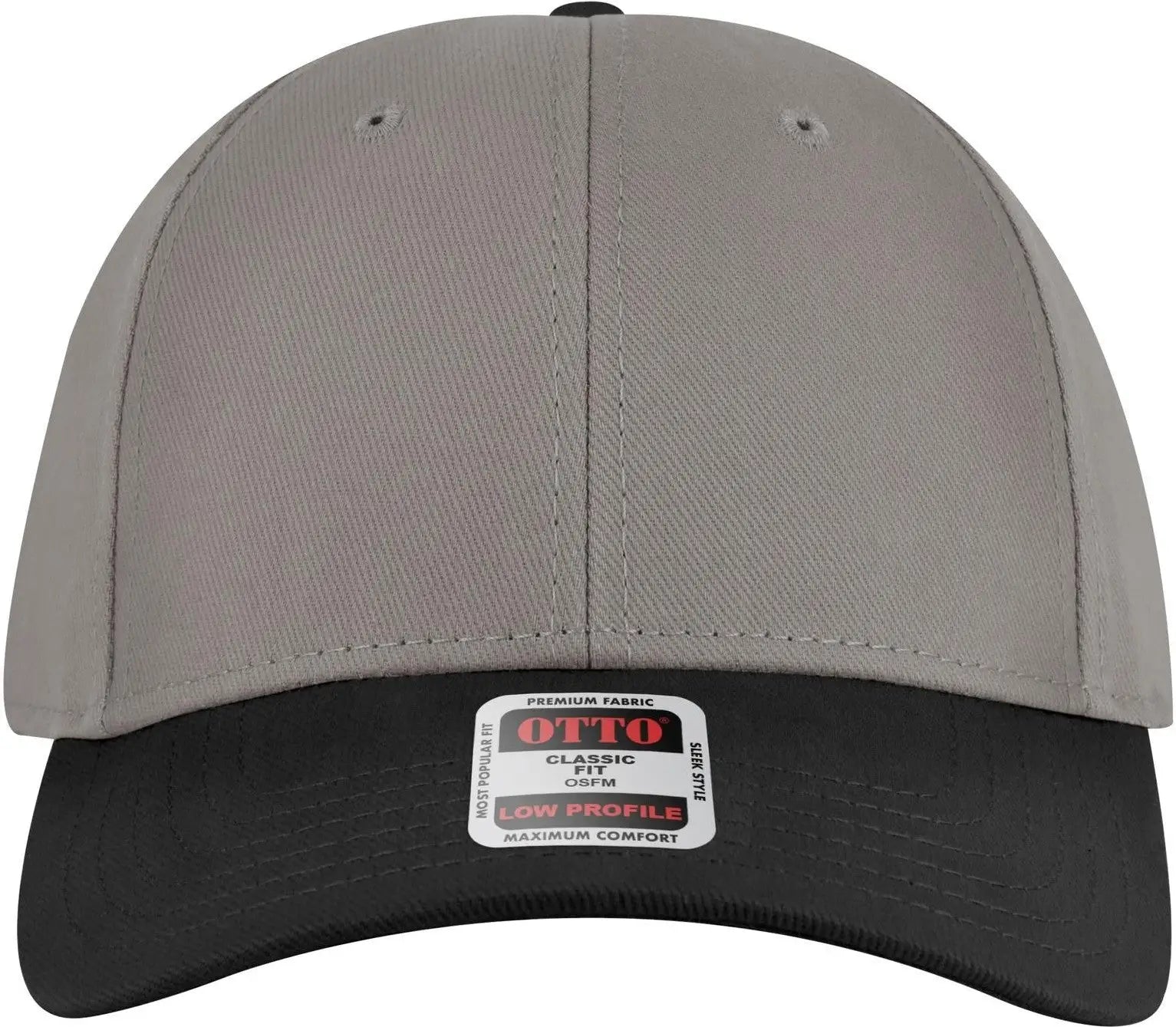 Otto 19-251 6 Panel Low Profile Baseball Cap - Blk/gry - 1/2’’ - 7 5/8’’