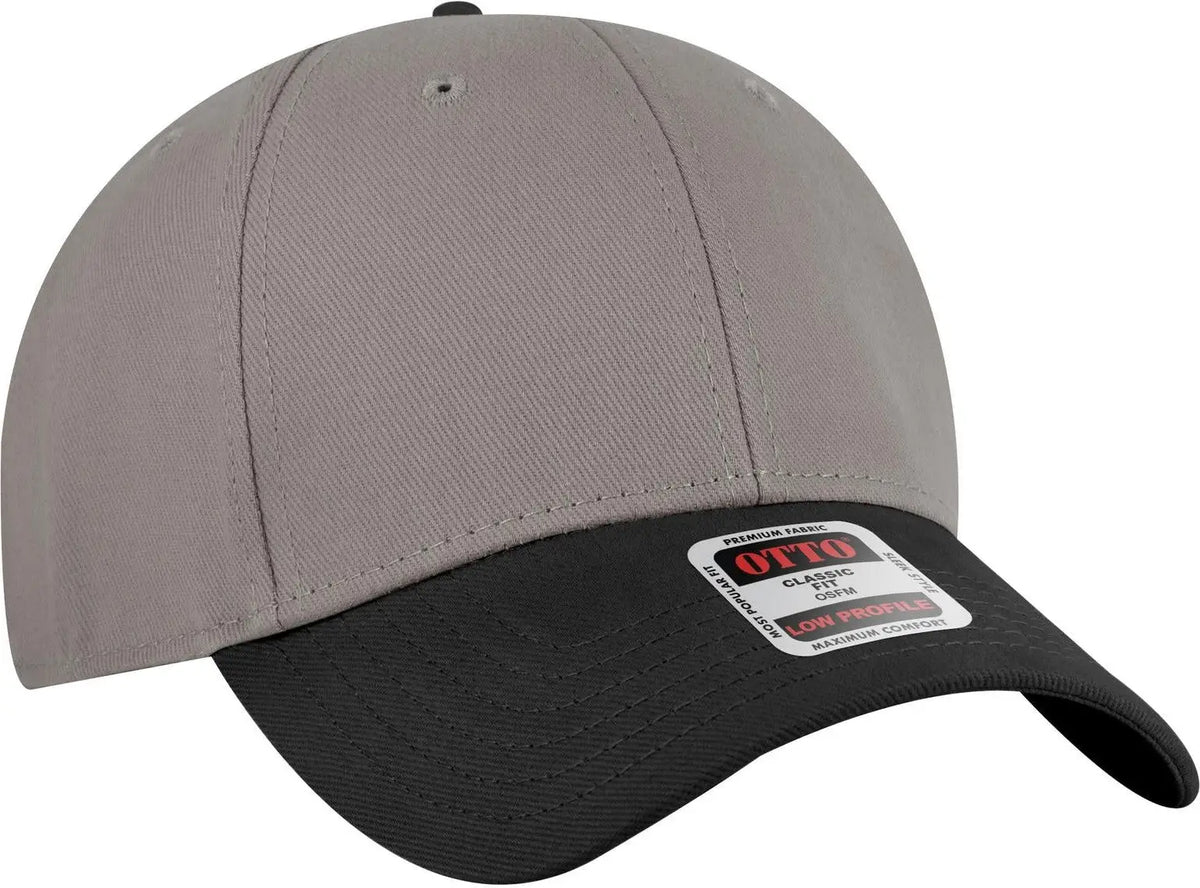 Otto 19-251 6 Panel Low Profile Baseball Cap - Blk/gry - 1/2’’ - 7 5/8’’