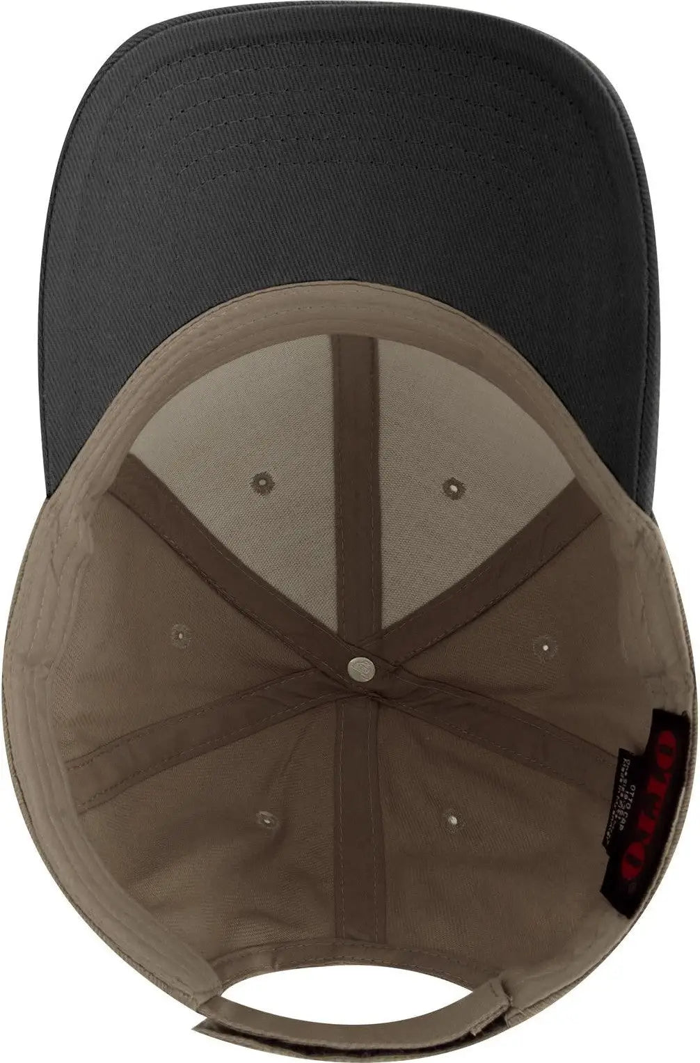 Otto 19-251 6 Panel Low Profile Baseball Cap - Blk/kha - 1/2’’ - 7 5/8’’