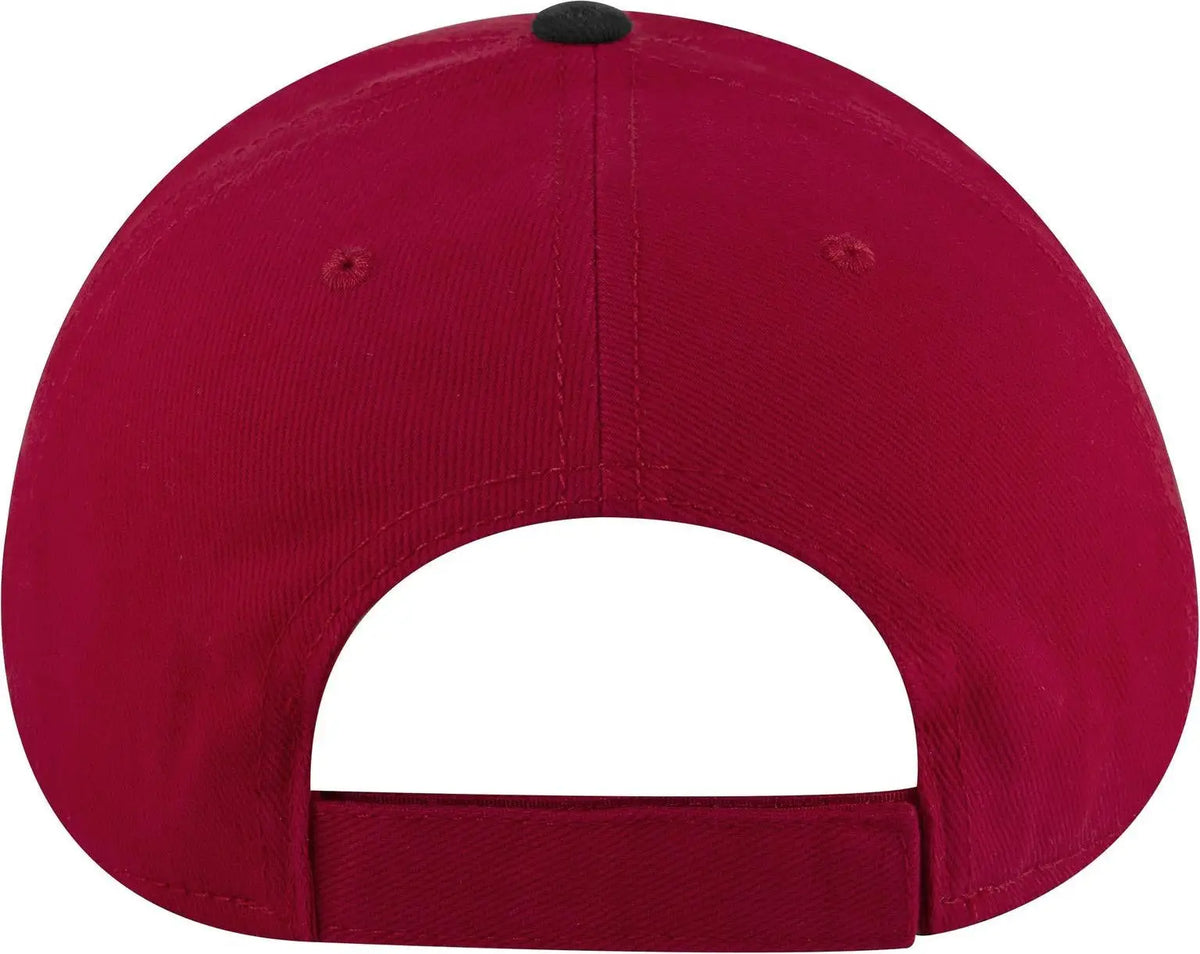 Otto 19-251 6 Panel Low Profile Baseball Cap - Blk/red - 1/2’’ - 7 5/8’’