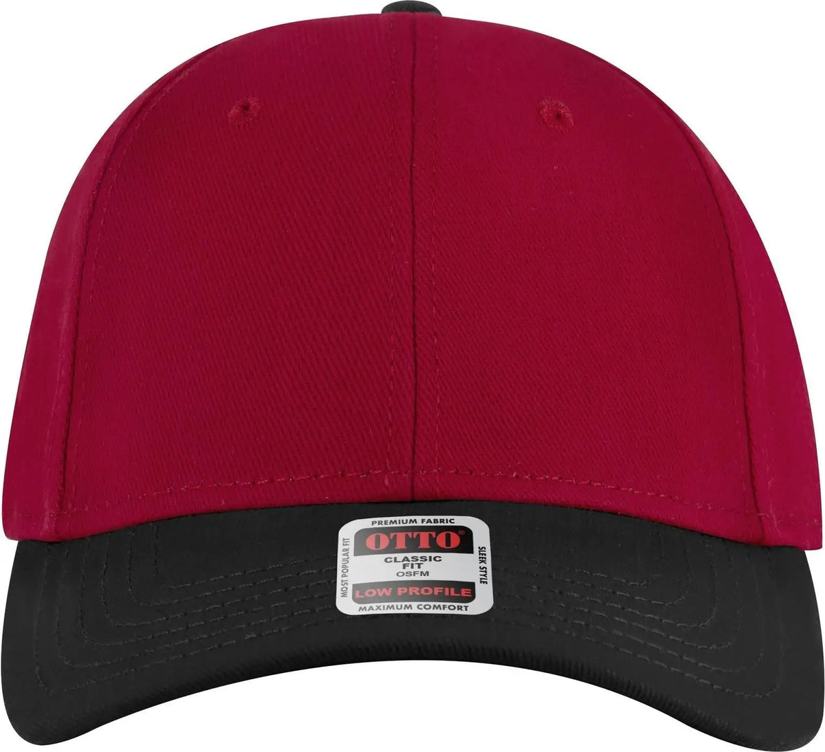 Otto 19-251 6 Panel Low Profile Baseball Cap - Blk/red - 1/2’’ - 7 5/8’’