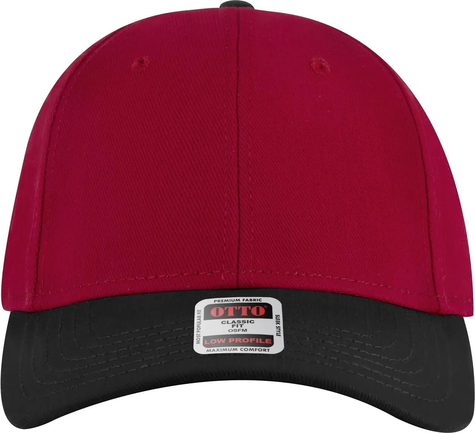 Otto 19-251 6 Panel Low Profile Baseball Cap - Blk/red - 1/2’’ - 7 5/8’’