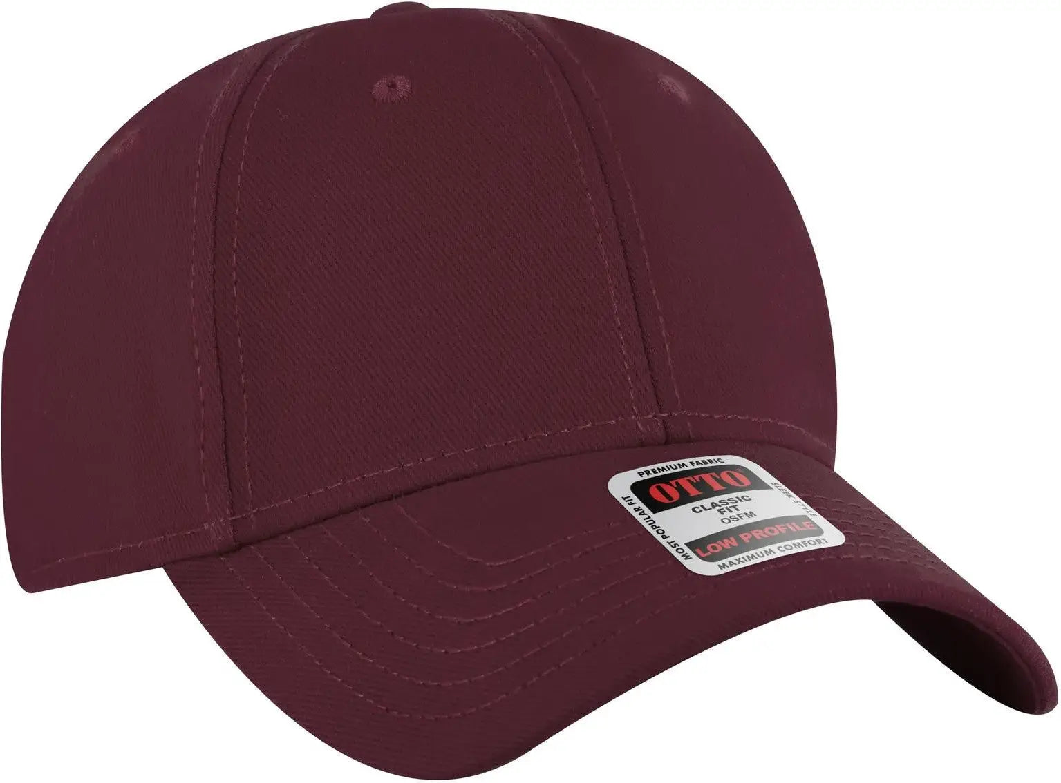Otto 19-251 6 Panel Low Profile Baseball Cap - Burg. Marn - 1/2’’ - 7 5/8’’