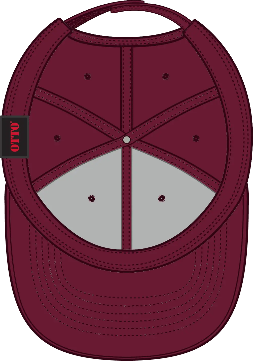 Otto 19-251 6 Panel Low Profile Baseball Cap - Burg. Marn - 1/2’’ - 7 5/8’’