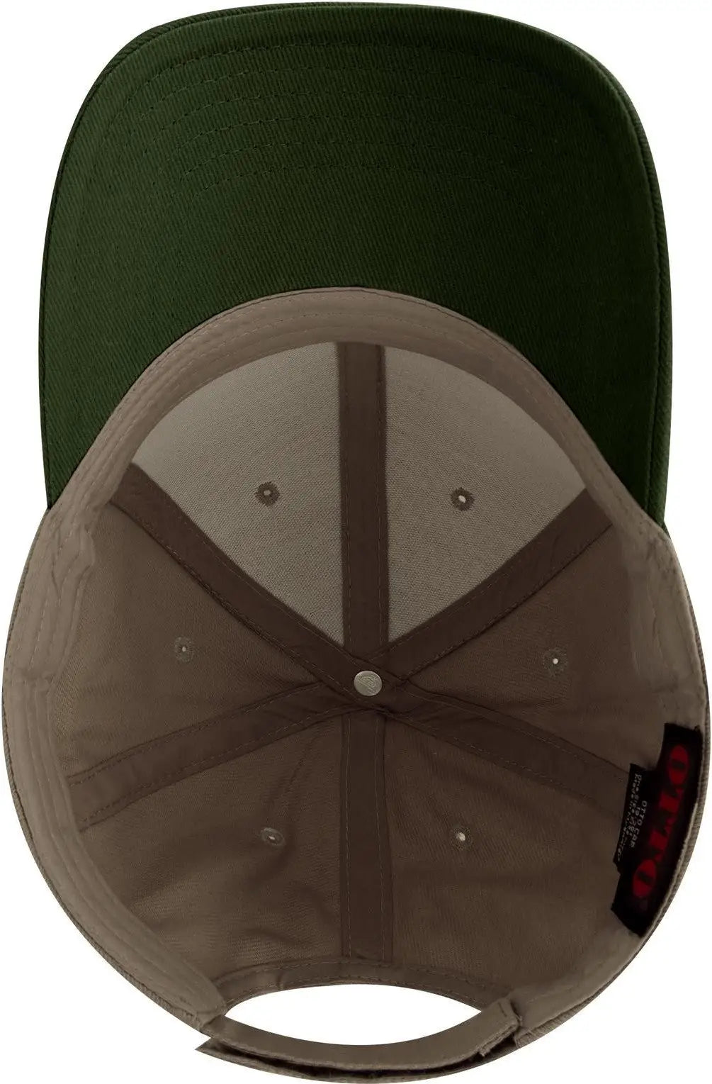 Otto 19-251 6 Panel Low Profile Baseball Cap - Dk.grn/kha - 1/2’’ - 7 5/8’’