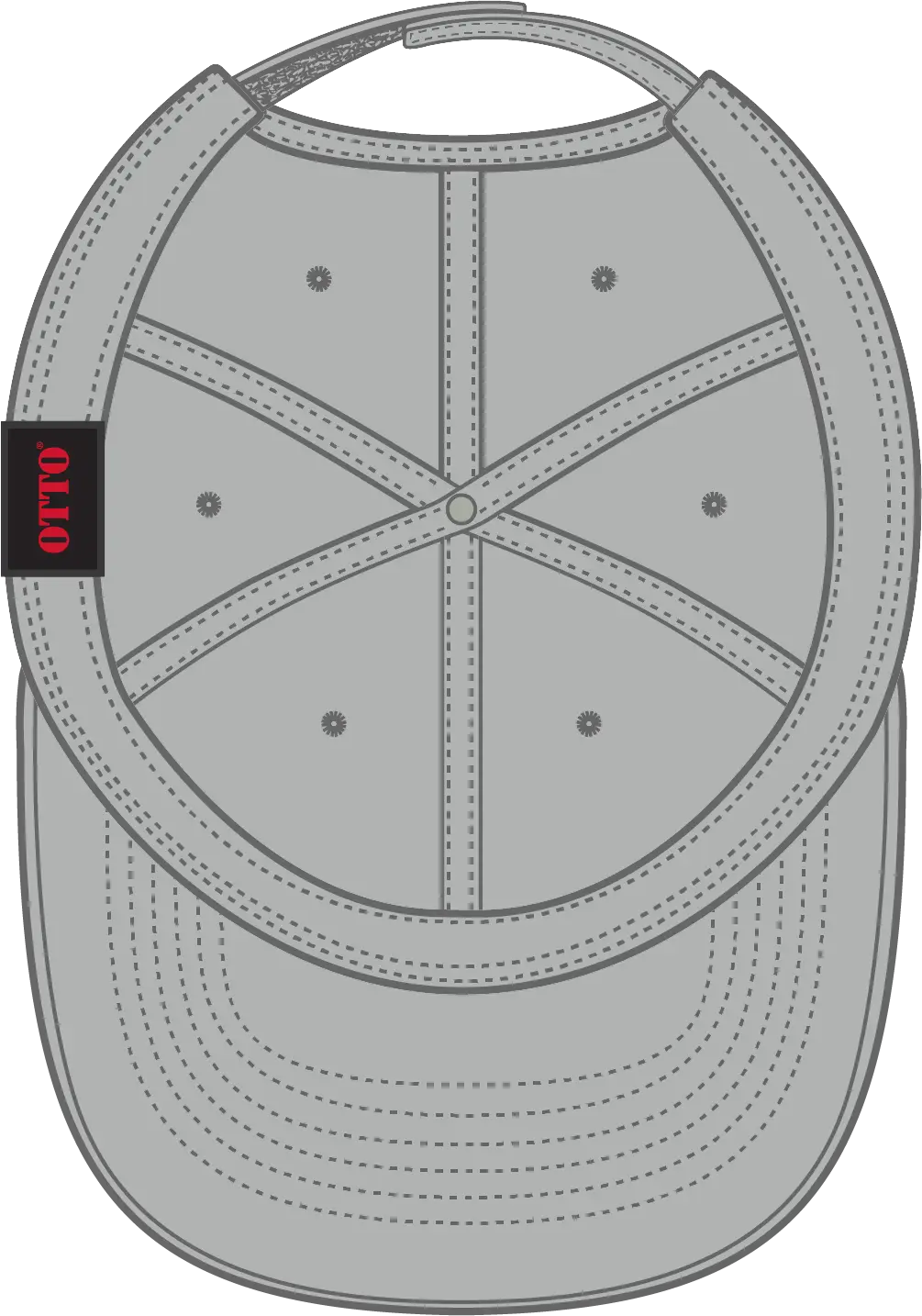 Otto 19-251 6 Panel Low Profile Baseball Cap - Gray - 1/2’’ - 7 5/8’’