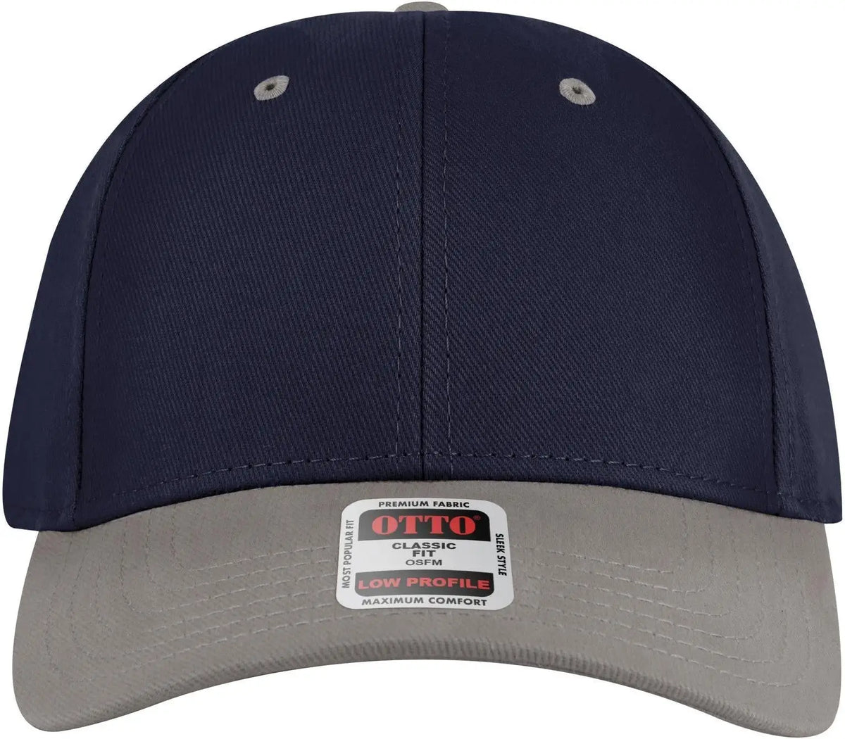 Otto 19-251 6 Panel Low Profile Baseball Cap - Gry/nvy - 1/2’’ - 7 5/8’’