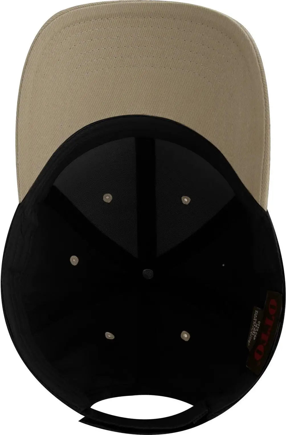Otto 19-251 6 Panel Low Profile Baseball Cap - Kha/blk - 1/2’’ - 7 5/8’’