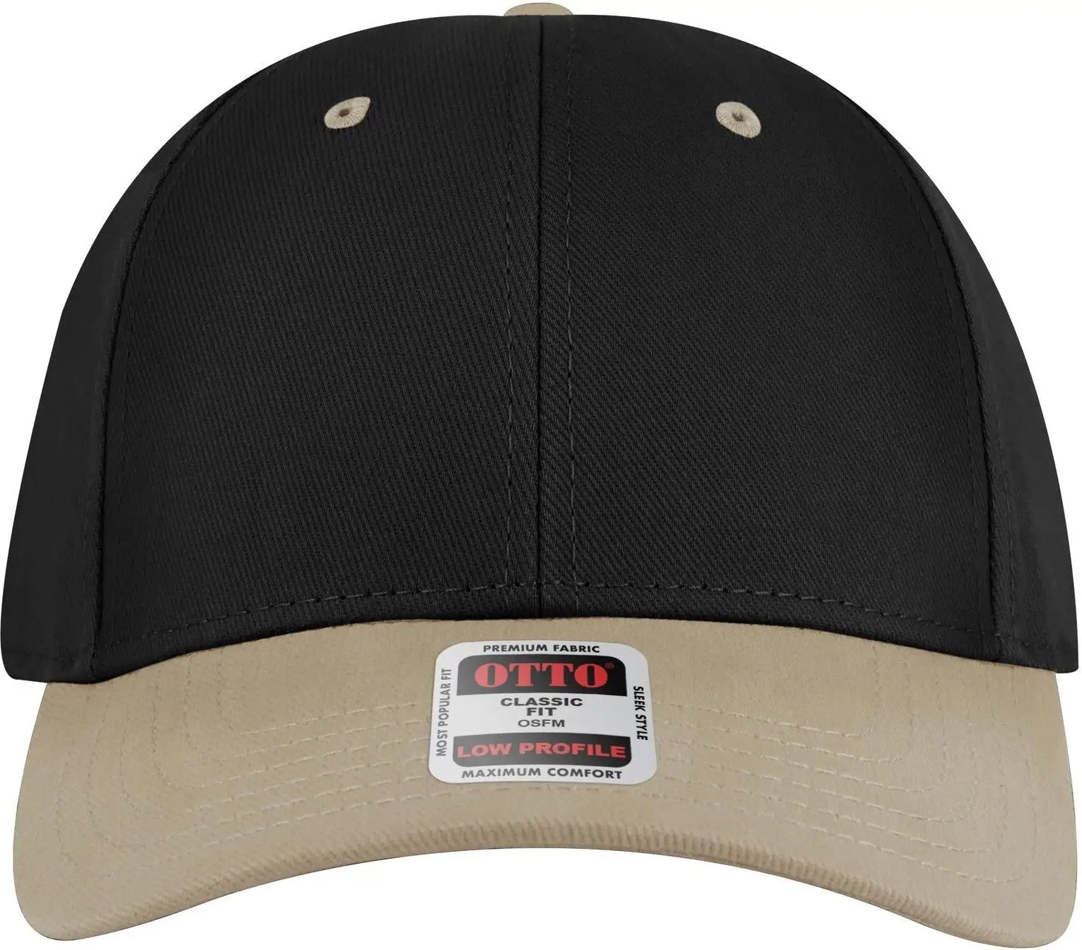 Otto 19-251 6 Panel Low Profile Baseball Cap - Kha/blk - 1/2’’ - 7 5/8’’