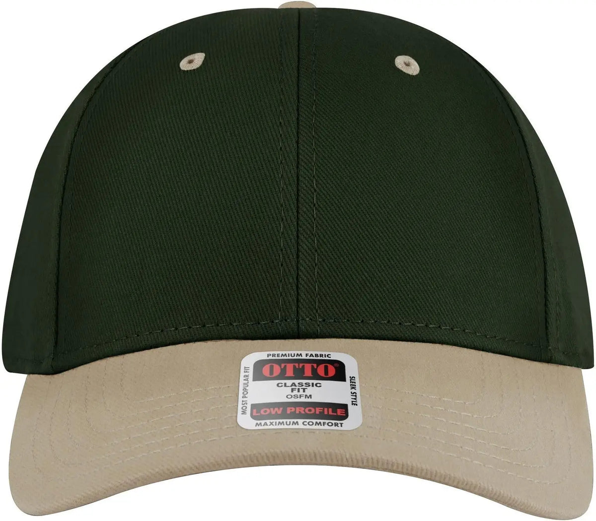 Otto 19-251 6 Panel Low Profile Baseball Cap - Kha/dk.grn - 1/2’’ - 7 5/8’’