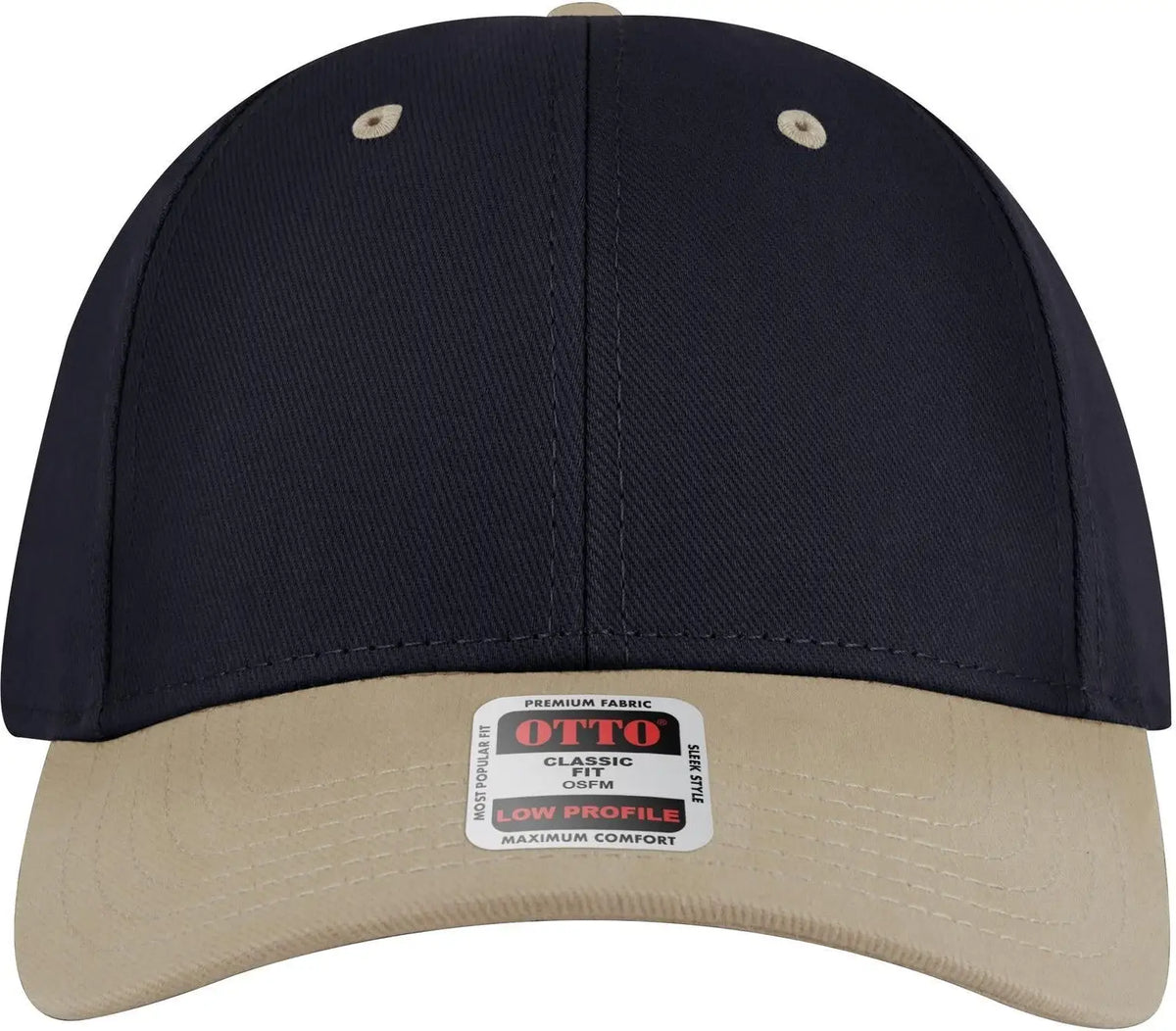 Otto 19-251 6 Panel Low Profile Baseball Cap - Kha/nvy - 1/2’’ - 7 5/8’’