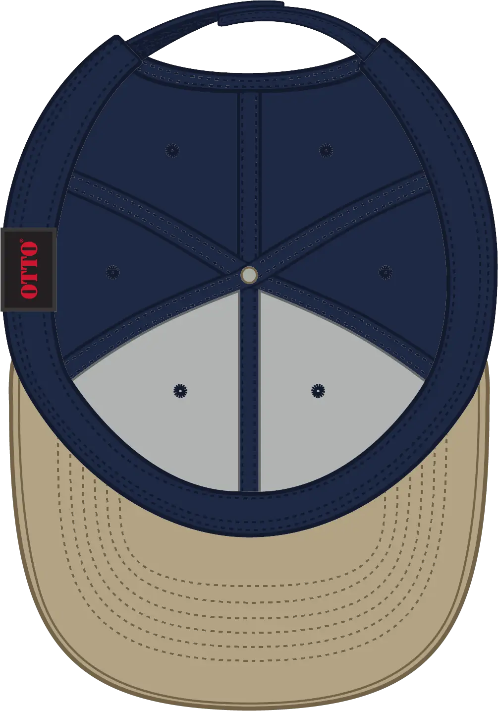 Otto 19-251 6 Panel Low Profile Baseball Cap - Kha/nvy - 1/2’’ - 7 5/8’’