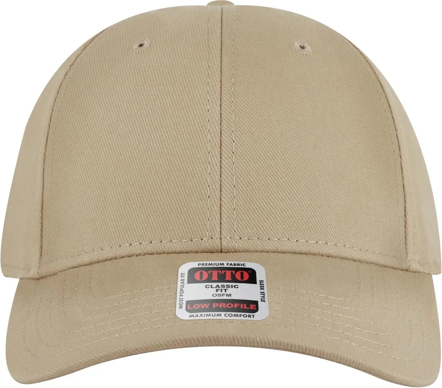 Otto 19-251 6 Panel Low Profile Baseball Cap - Khaki - 1/2’’ - 7 5/8’’