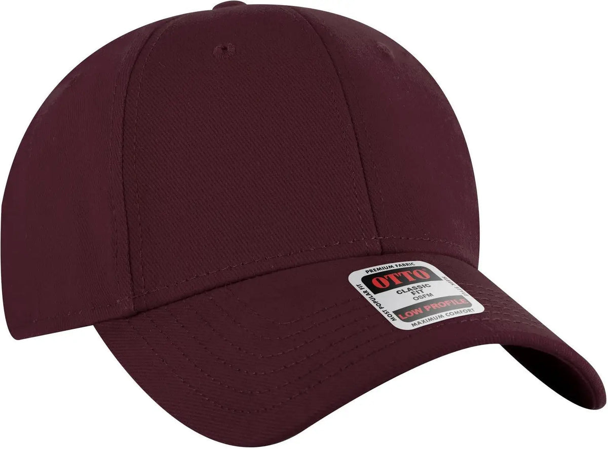Otto 19-251 6 Panel Low Profile Baseball Cap - Maroon - 1/2’’ - 7 5/8’’