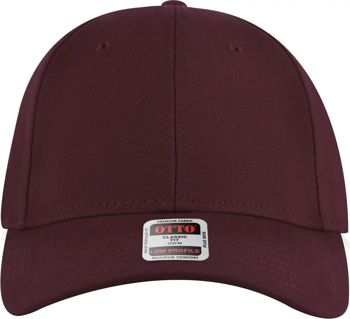 Otto 19-251 6 Panel Low Profile Baseball Cap - Maroon - 1/2’’ - 7 5/8’’