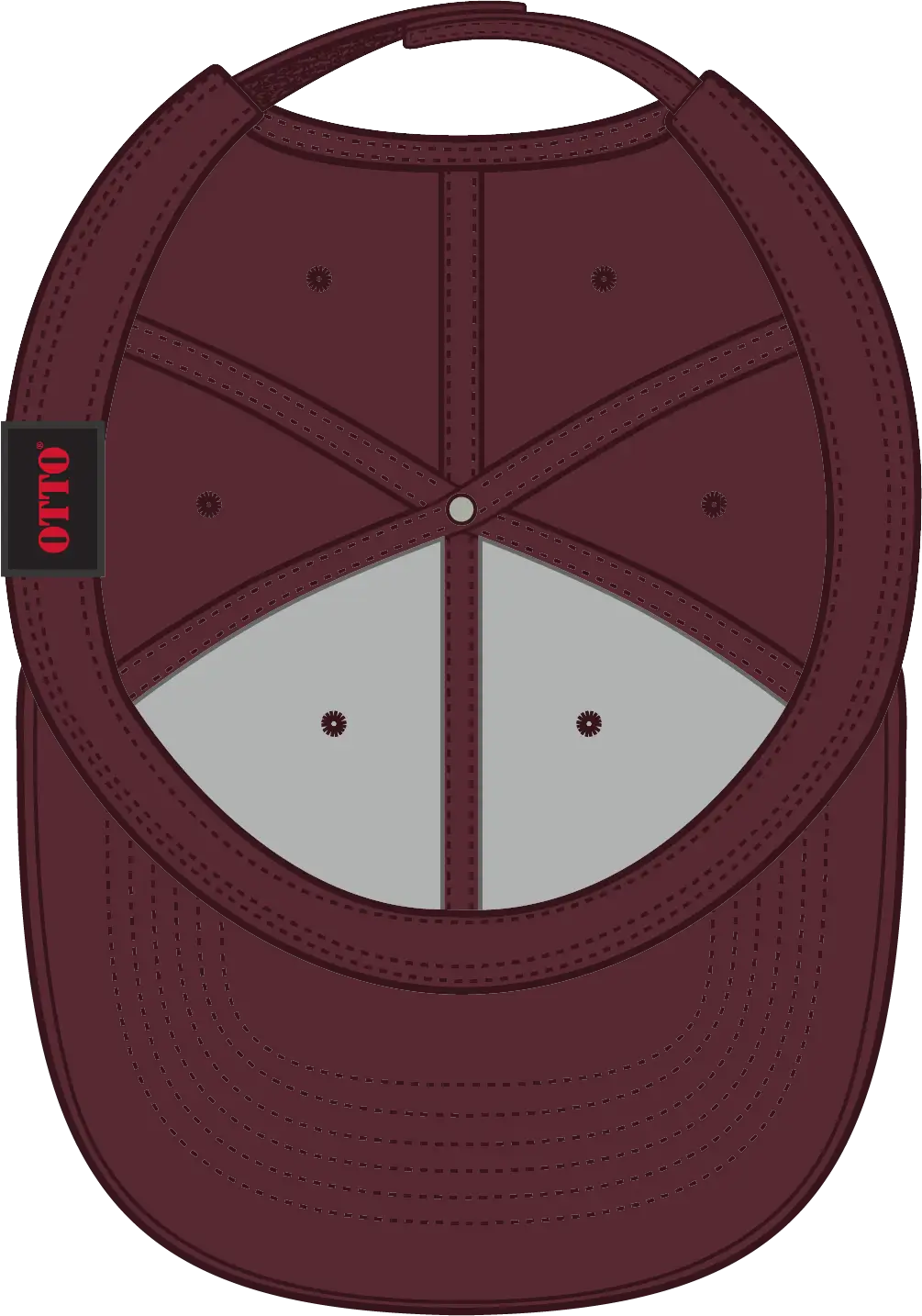 Otto 19-251 6 Panel Low Profile Baseball Cap - Maroon - 1/2’’ - 7 5/8’’