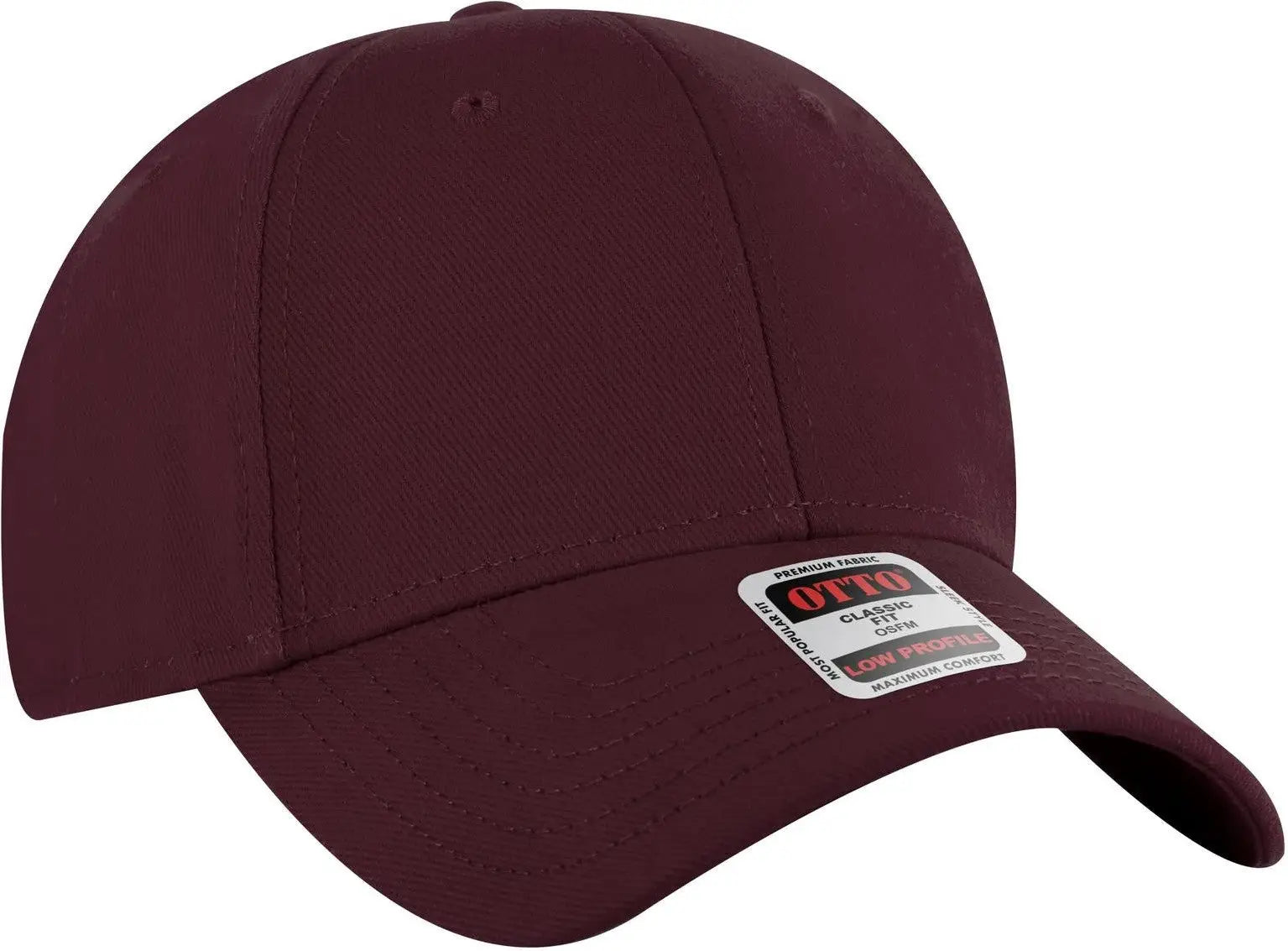 Otto 19-251 6 Panel Low Profile Baseball Cap - Maroon