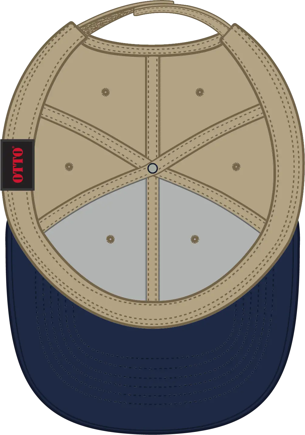 Otto 19-251 6 Panel Low Profile Baseball Cap - Nvy/kha - 1/2’’ - 7 5/8’’