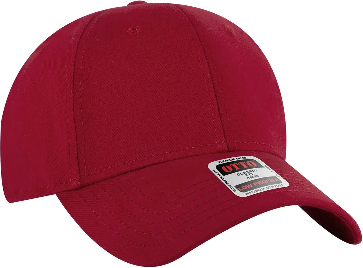 Otto 19-251 6 Panel Low Profile Baseball Cap - Red - 1/2’’ - 7 5/8’’