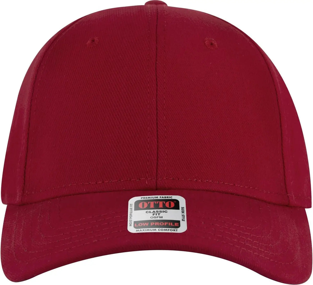 Otto 19-251 6 Panel Low Profile Baseball Cap - Red - 1/2’’ - 7 5/8’’