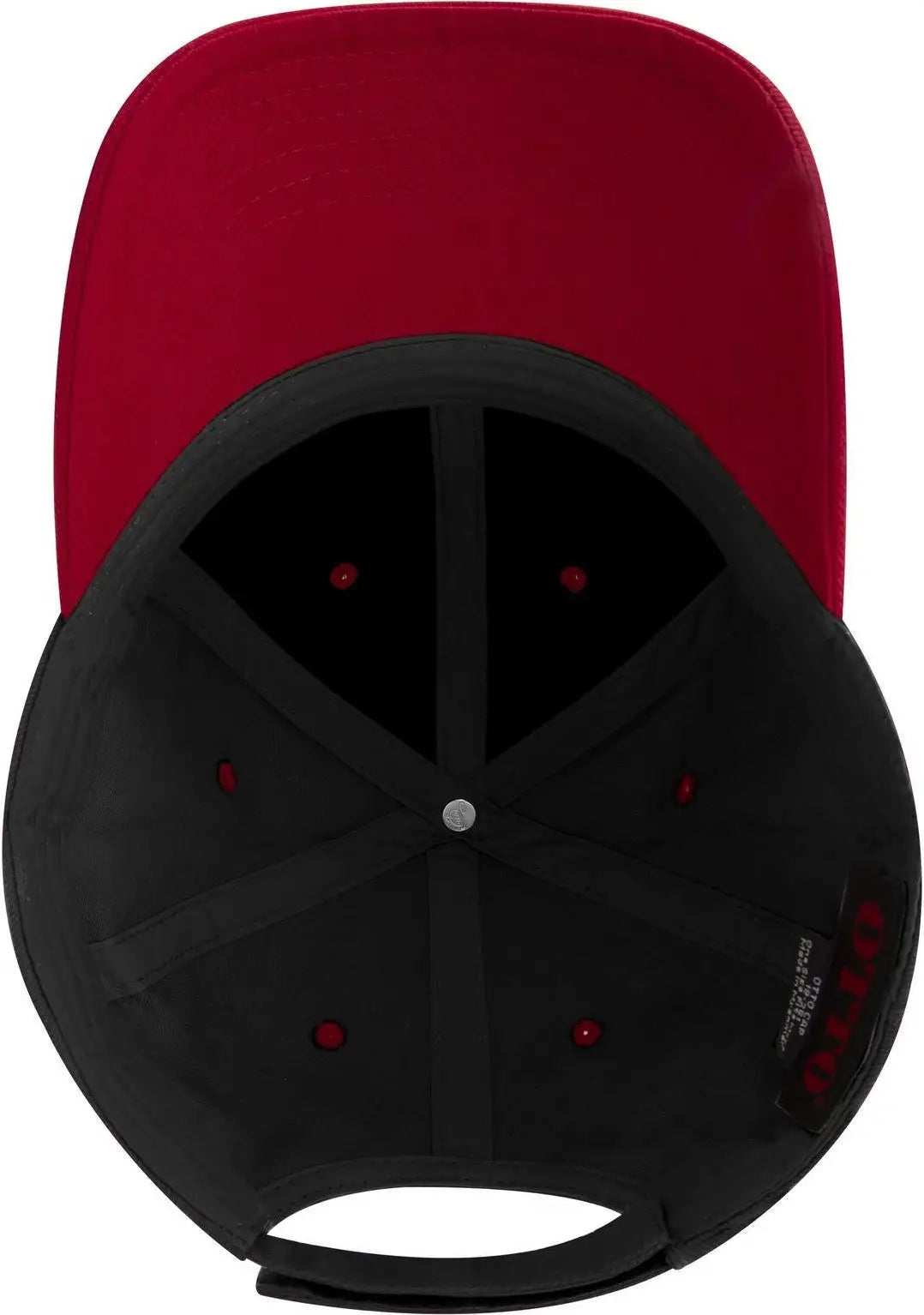 Otto 19-251 6 Panel Low Profile Baseball Cap - Red/blk - 1/2’’ - 7 5/8’’