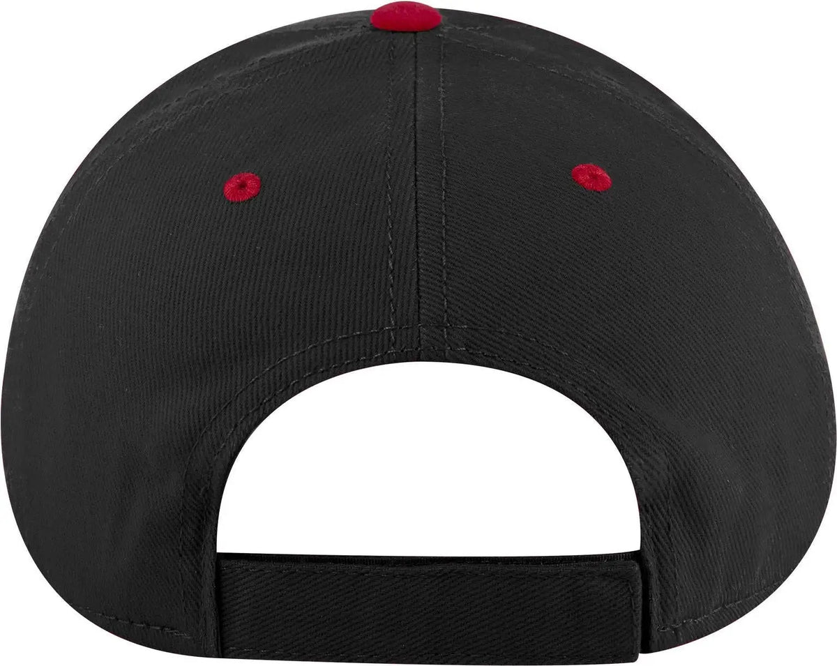 Otto 19-251 6 Panel Low Profile Baseball Cap - Red/blk - 1/2’’ - 7 5/8’’