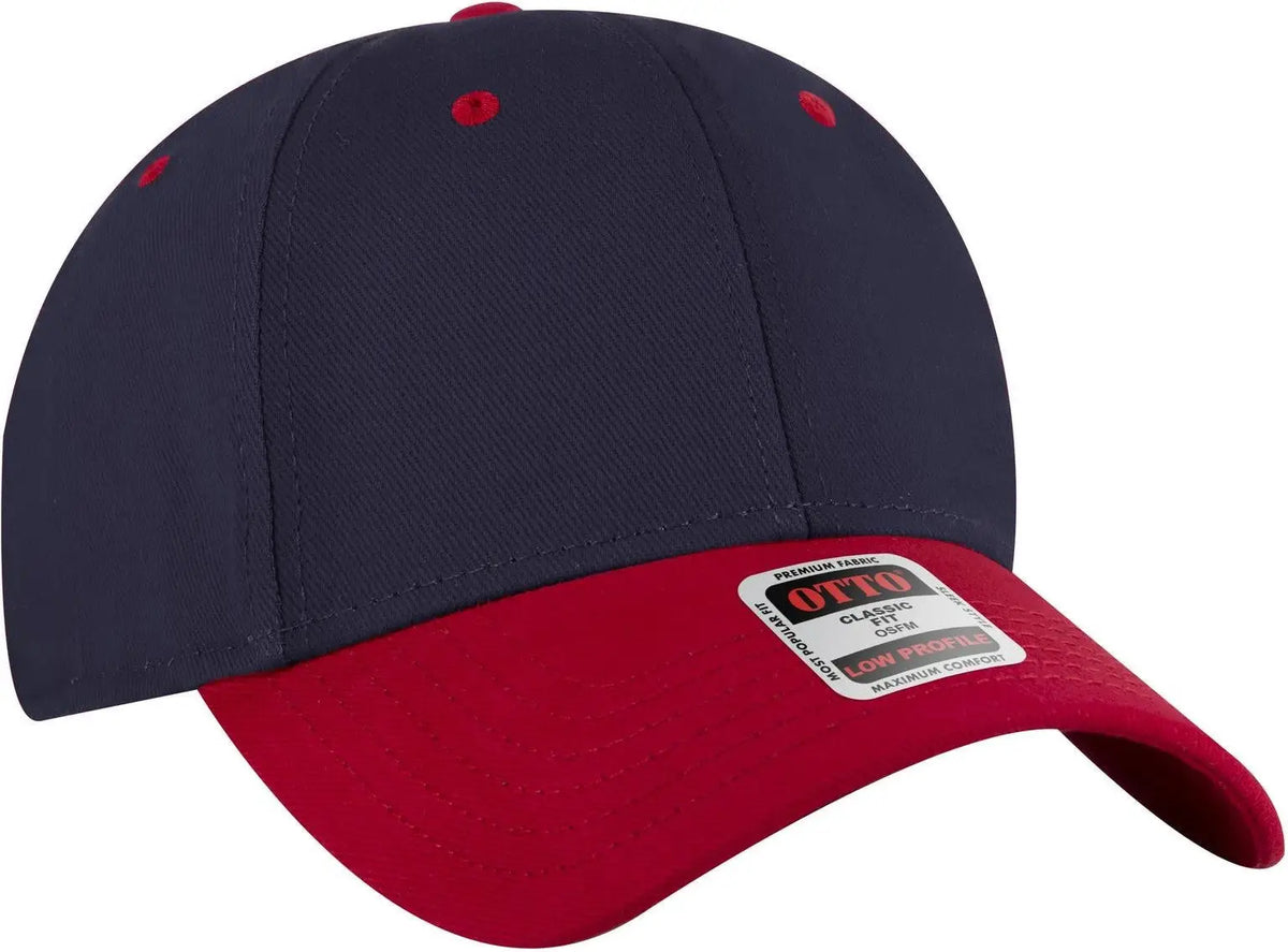 Otto 19-251 6 Panel Low Profile Baseball Cap - Red/nvy - 1/2’’ - 7 5/8’’