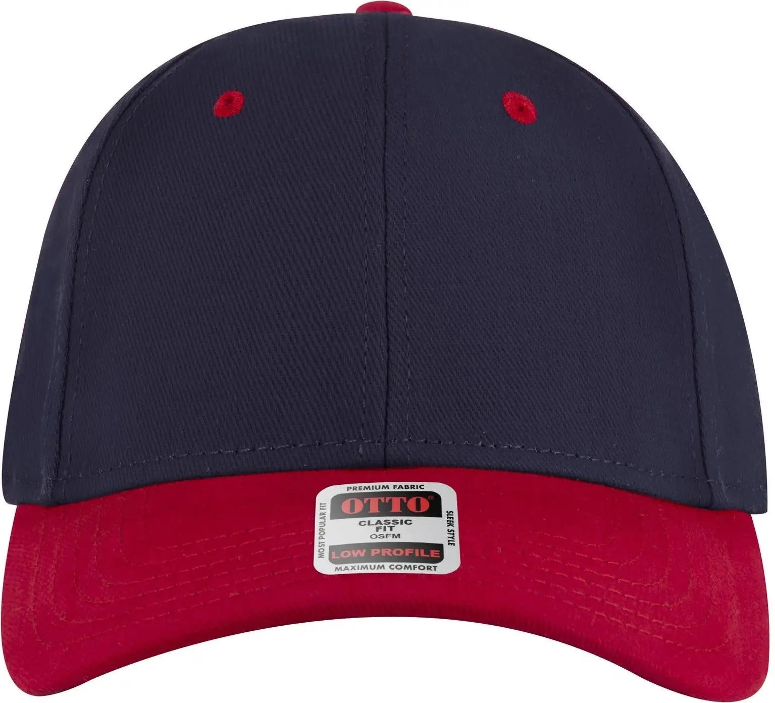 Otto 19-251 6 Panel Low Profile Baseball Cap - Red/nvy - 1/2’’ - 7 5/8’’