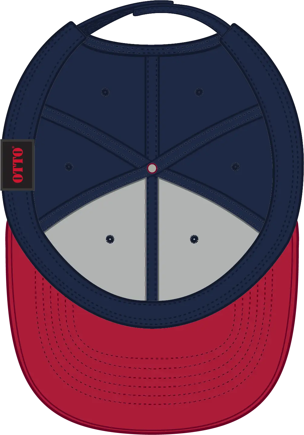 Otto 19-251 6 Panel Low Profile Baseball Cap - Red/nvy - 1/2’’ - 7 5/8’’