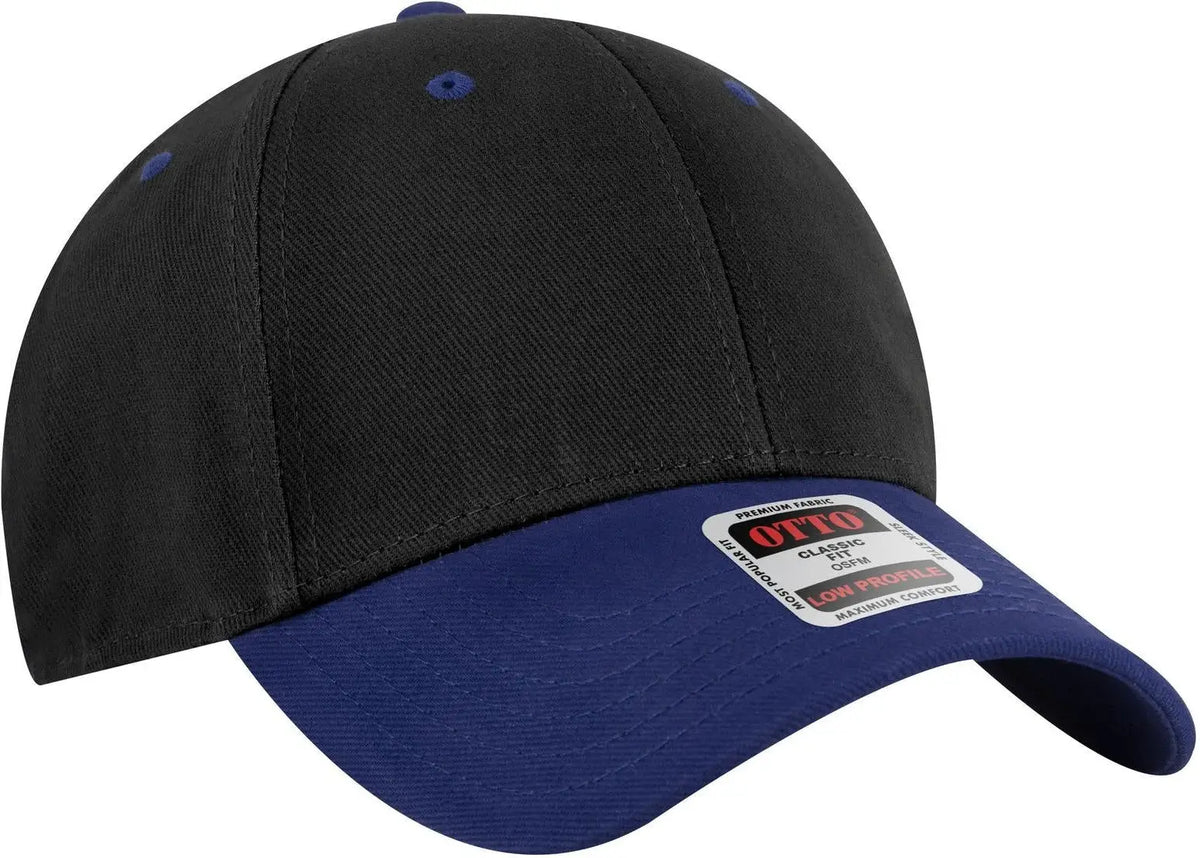 Otto 19-251 6 Panel Low Profile Baseball Cap - Royal/black - 1/2’’ - 7 5/8’’