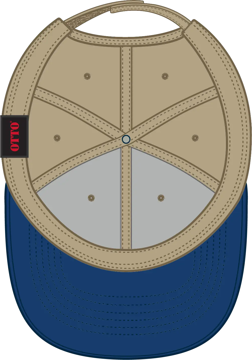 Otto 19-251 6 Panel Low Profile Baseball Cap - Ryl/kha - 1/2’’ - 7 5/8’’