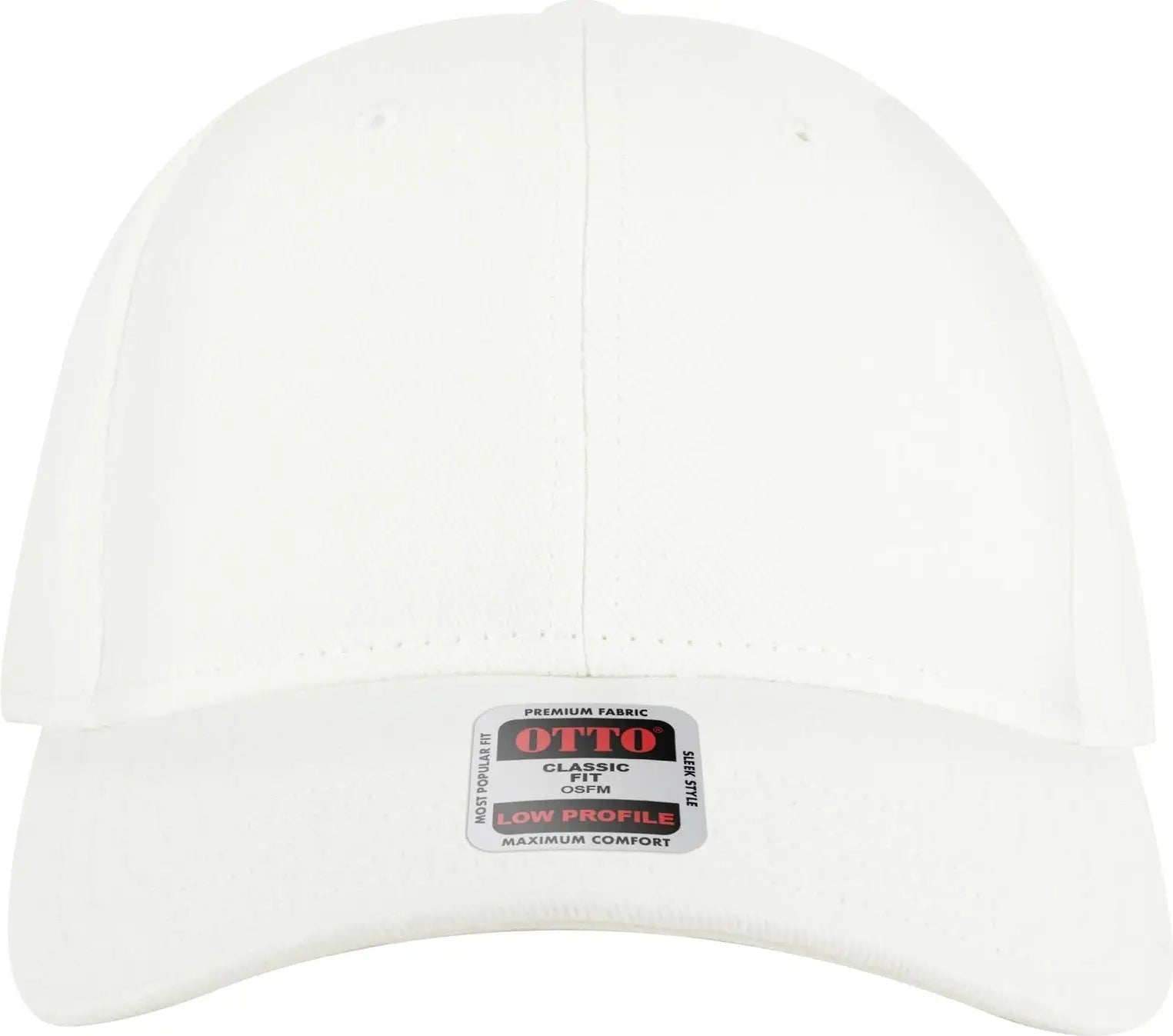 Otto 19-251 6 Panel Low Profile Baseball Cap - White - 1/2’’ - 7 5/8’’