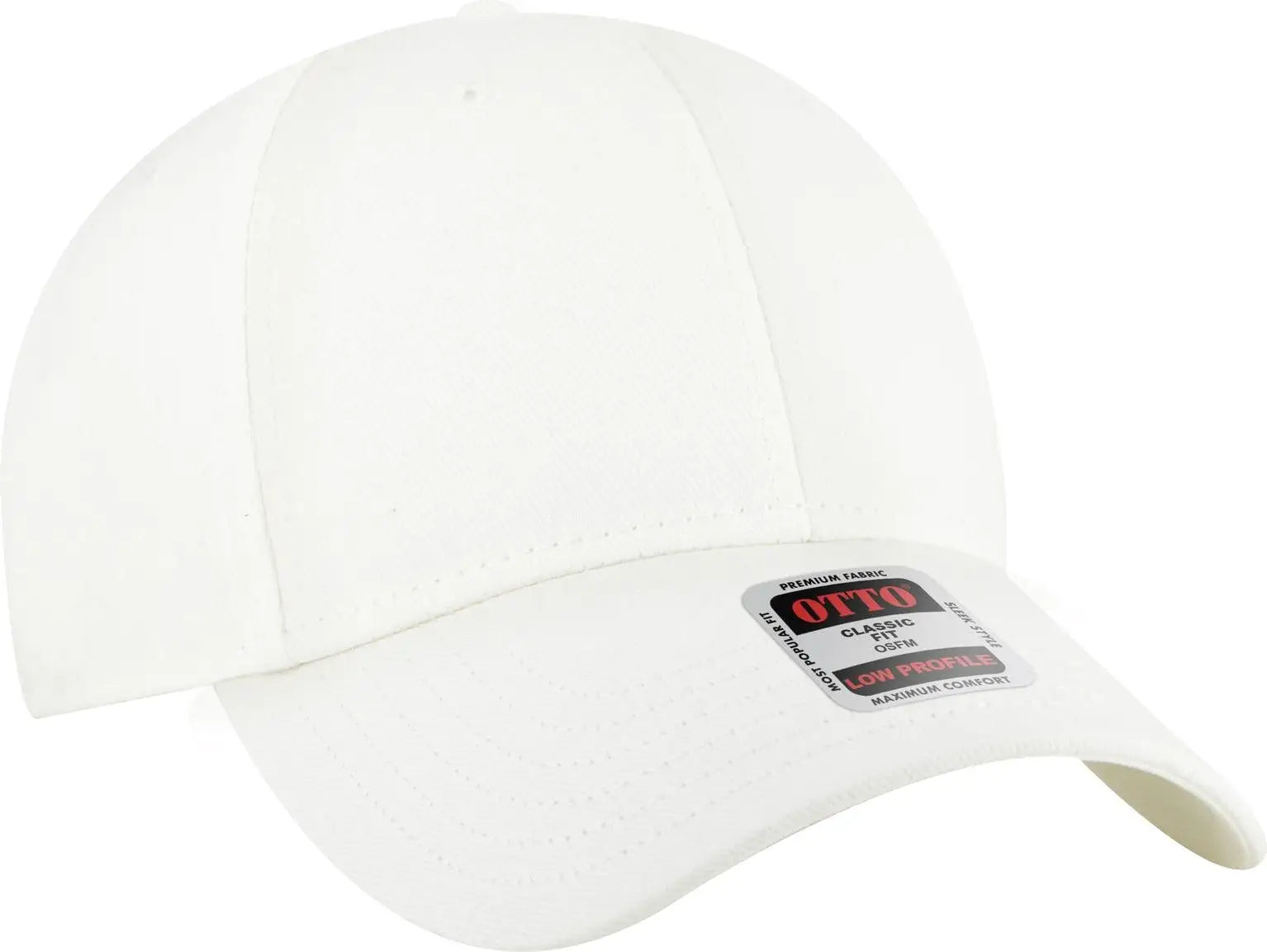 Otto 19-251 6 Panel Low Profile Baseball Cap - White - 1/2’’ - 7 5/8’’