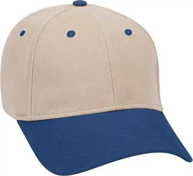 Otto 19-251 Brushed Bull Denim Seamed Front Panel Low Profile Pro Style Cap - Royal Khaki - one Size Fits Most