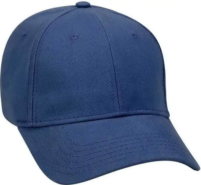 Otto 19-251 Brushed Bull Denim Seamed Front Panel Low Profile Pro Style Cap - Royal - one Size Fits Most