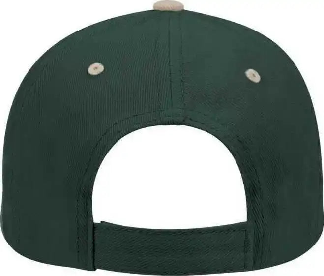 Otto 19-251 Brushed Bull Denim Seamed Front Panel Low Profile Pro Style Cap - Khaki Dark Green - Forest / one Size Fits