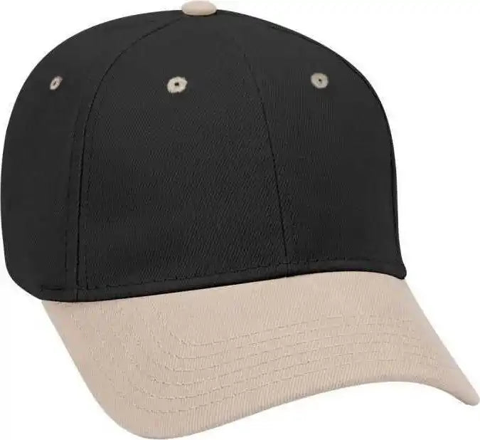 Otto 19 251 Brushed Bull Denim Seamed Front Panel Low Profile Pro Style Cap Khaki Black / one Size Fits Most