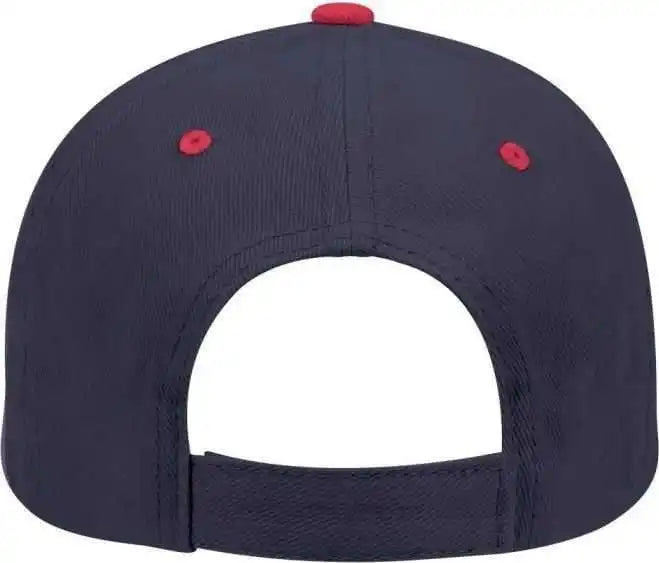 Otto 19-251 Brushed Bull Denim Seamed Front Panel Low Profile Pro Style Cap - Red Navy - one Size Fits Most