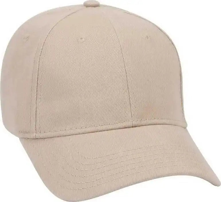 Otto 19-251 Brushed Bull Denim Seamed Front Panel Low Profile Pro Style Cap - Khaki - one Size Fits Most