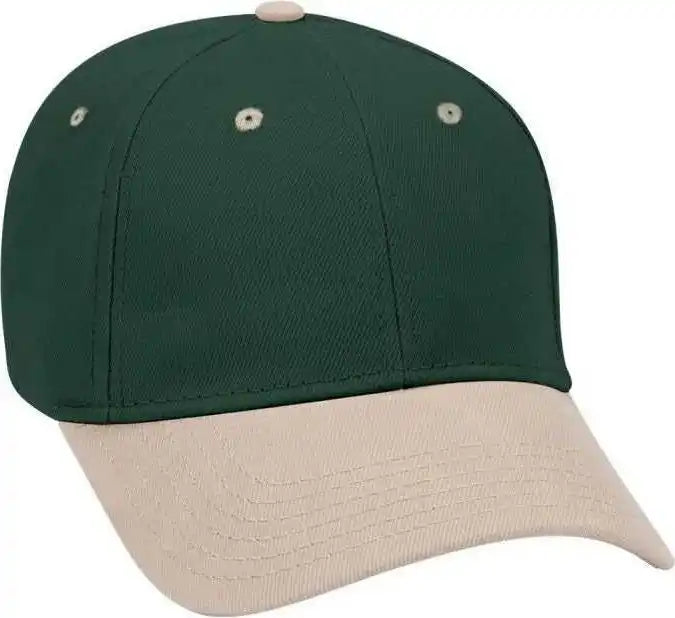 Otto 19-251 Brushed Bull Denim Seamed Front Panel Low Profile Pro Style Cap - Khaki Dark Green - Forest / one Size Fits
