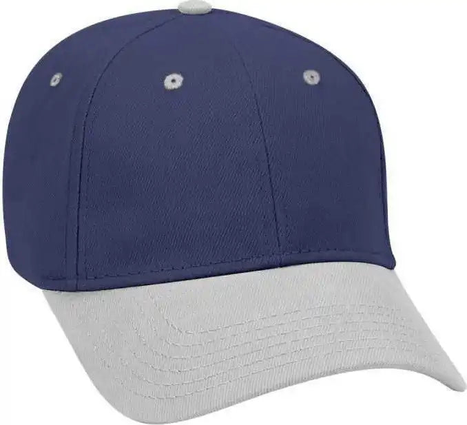 Otto 19-251 Brushed Bull Denim Seamed Front Panel Low Profile Pro Style Cap - Gray Navy - one Size Fits Most