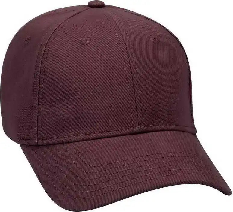 Otto 19 251 Brushed Bull Denim Seamed Front Panel Low Profile Pro Style Cap Burgandy Maroon / one Size Fits Most