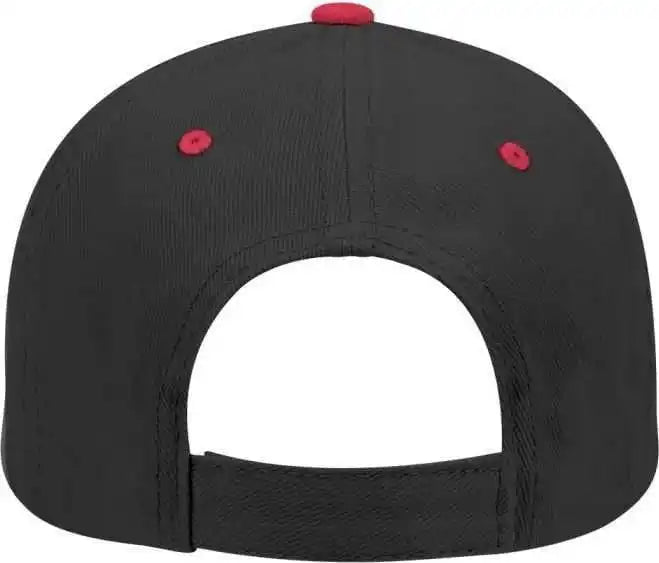 Otto 19-251 Brushed Bull Denim Seamed Front Panel Low Profile Pro Style Cap - Red Black - one Size Fits Most