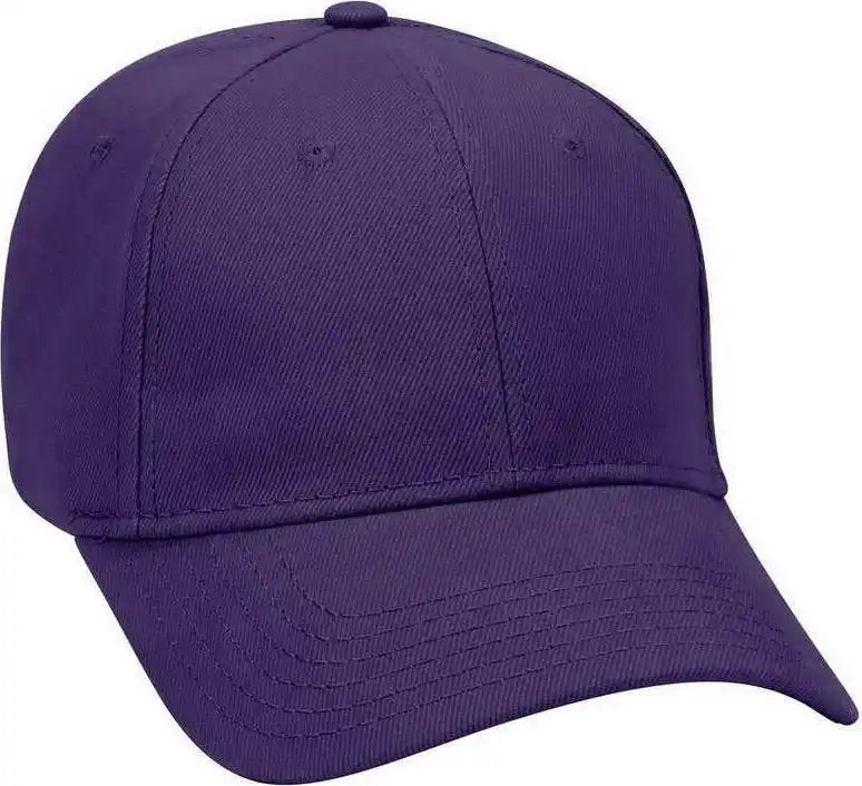 Otto 19-251 Brushed Bull Denim Seamed Front Panel Low Profile Pro Style Cap - Purple - one Size Fits Most