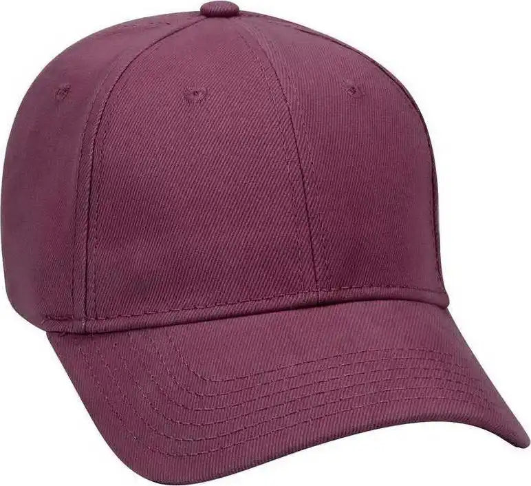 Otto 19 251 Brushed Bull Denim Seamed Front Panel Low Profile Pro Style Cap Maroon / one Size Fits Most