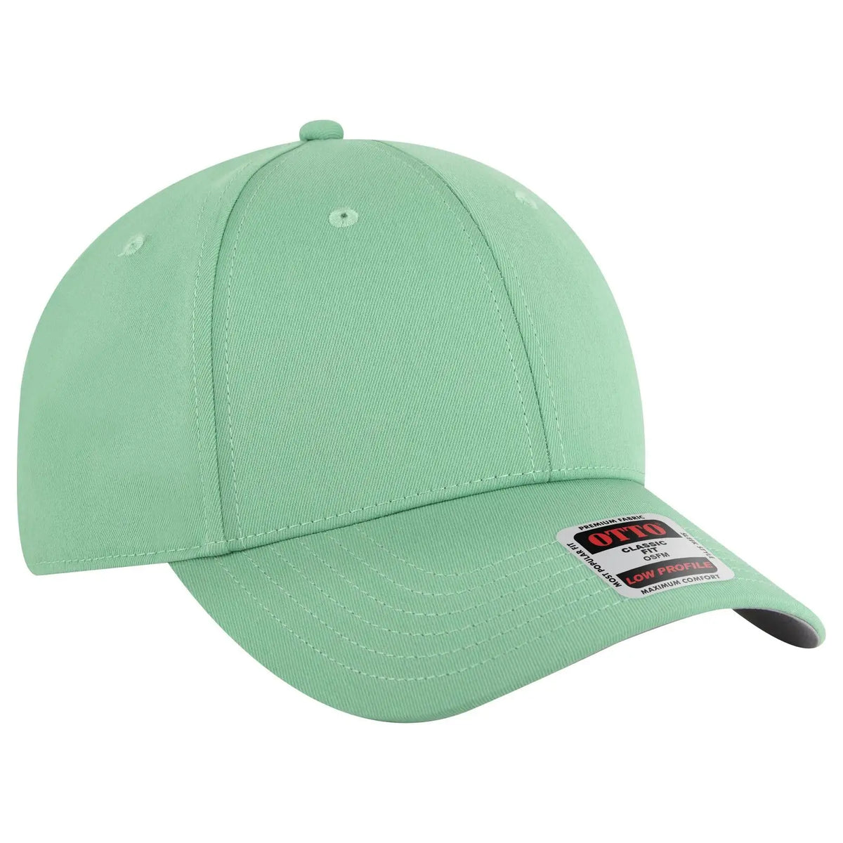 Otto 19-3 6 Panel Low Profile Baseball Cap - Cactus Green - 7 3/8’’ - 5/8’’