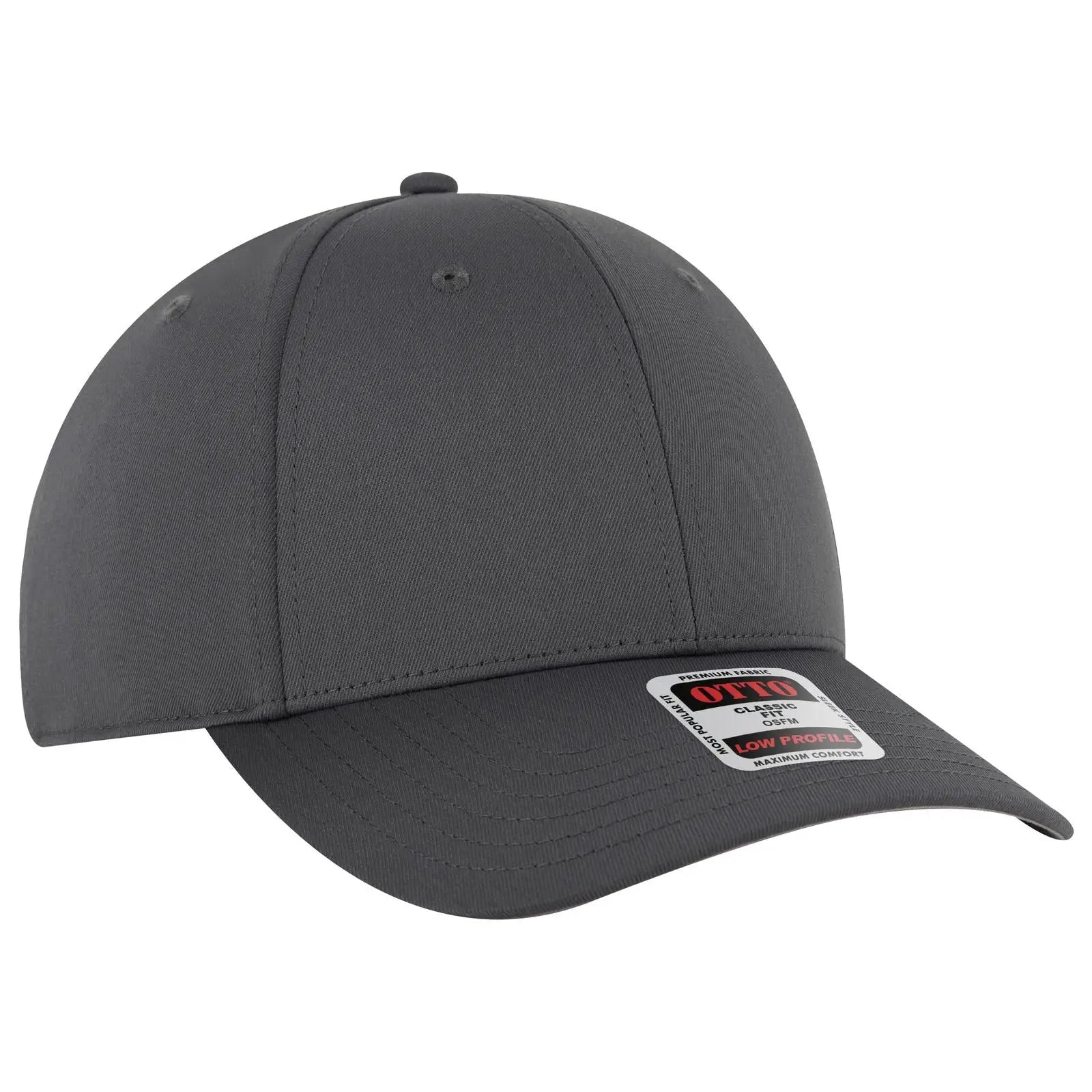 Otto 19-3 6 Panel Low Profile Baseball Cap - Char. Gray - 7 3/8’’ - 5/8’’